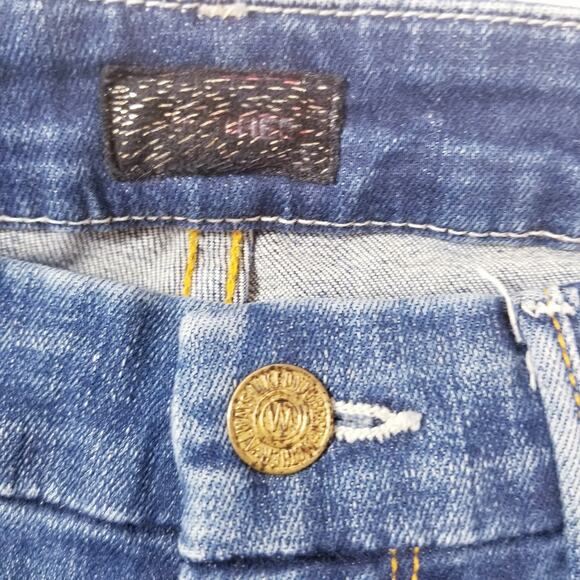 MOTHER Jeans The Looker in Rough it Up Blue Denim Distressed Skinny - Picture 15 of 16